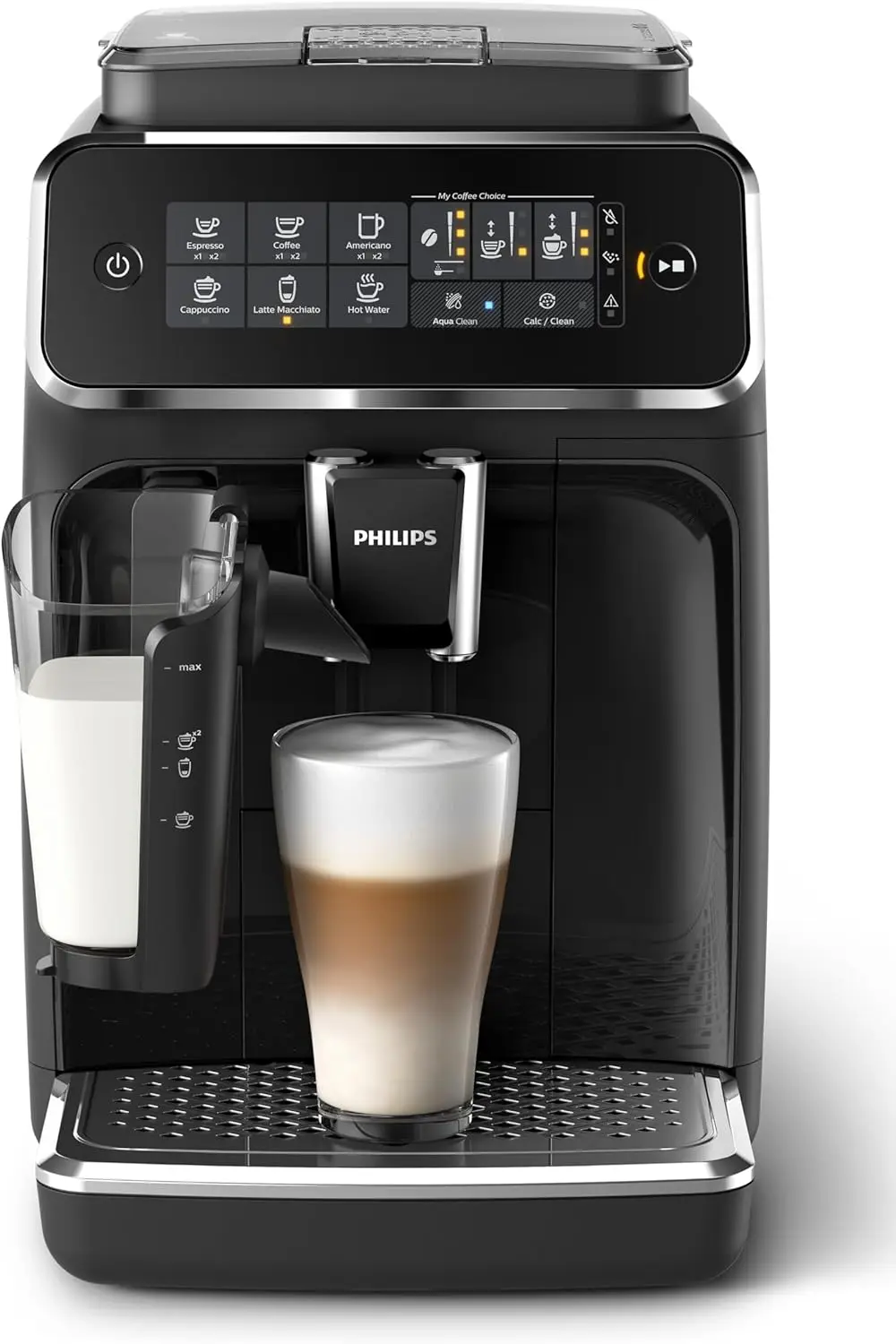 

PHILIPS 3200 Series Fully Automatic Espresso Machine - Milk System, 5 Coffee Varieties, Intuitive Touch Display, 100%