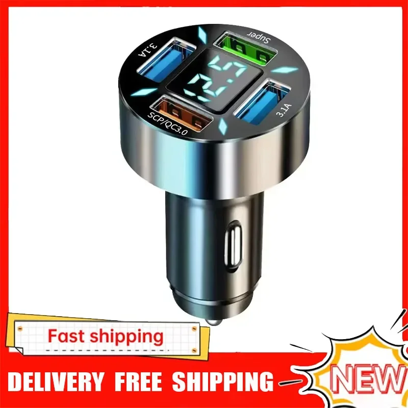 1pcs USB C Car Charger QC3.0 Fast Charging Car Phone Charger for Phone Samsung Xiaomi Quick Charge Car Cigarette Lighter