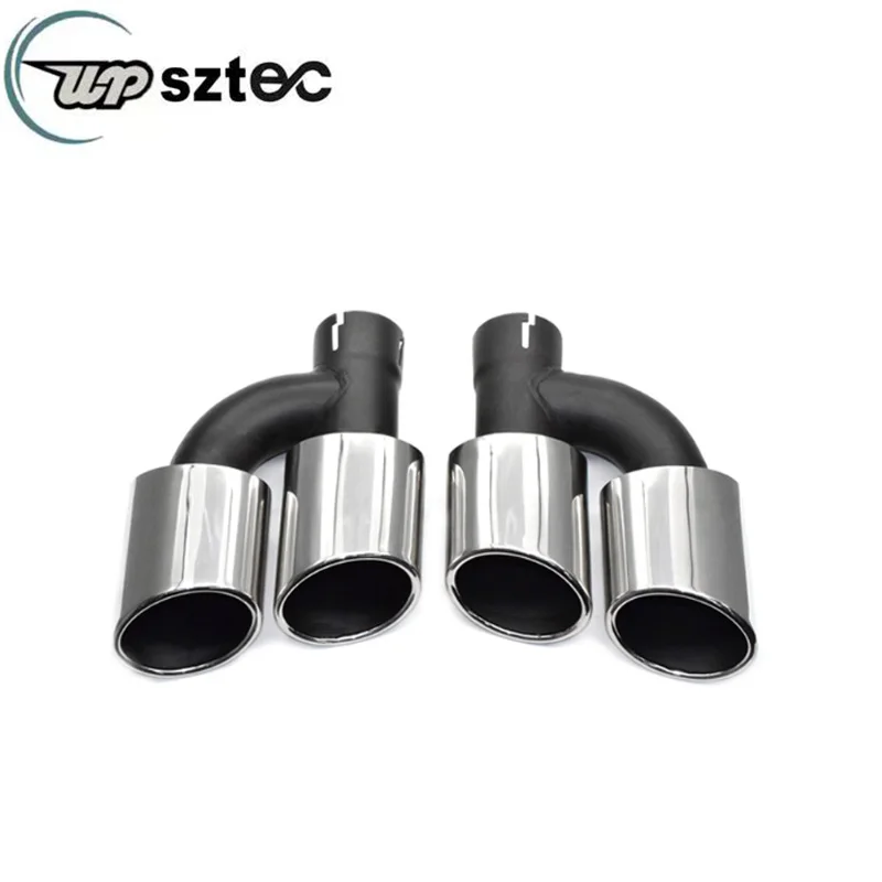 One Pair Muffler Tailpipe For AUD-I A3 A4 A5 A6 A7 Q5 Update S4 S5 S6 S7 Carbon Fiber + Stainless Steel Car Back Exhaust Tip