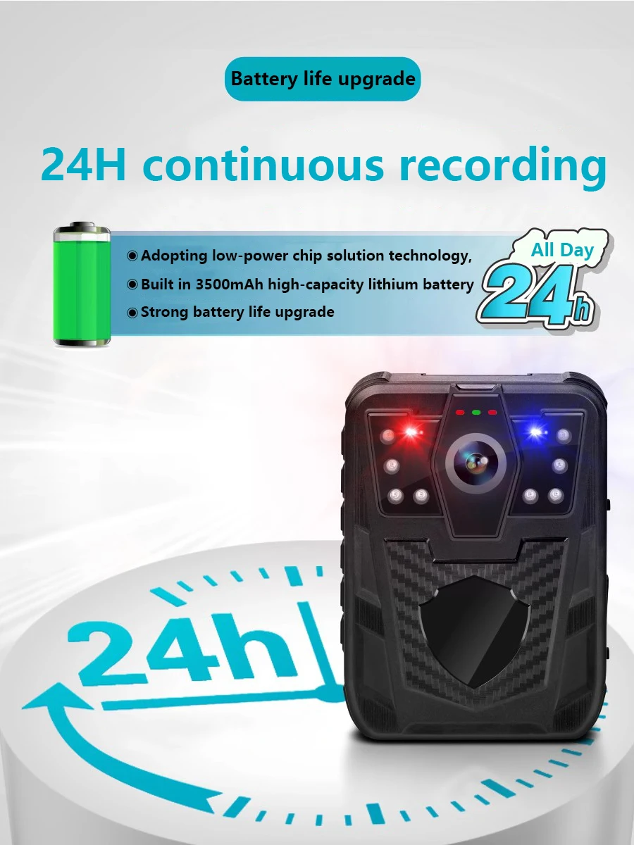 Picture 6: 24H Loop Record Body Camera 1080P/1296P Full HD One Click Recording Night Vision Law Enforcement Camcorder 2.0-inch Screen New