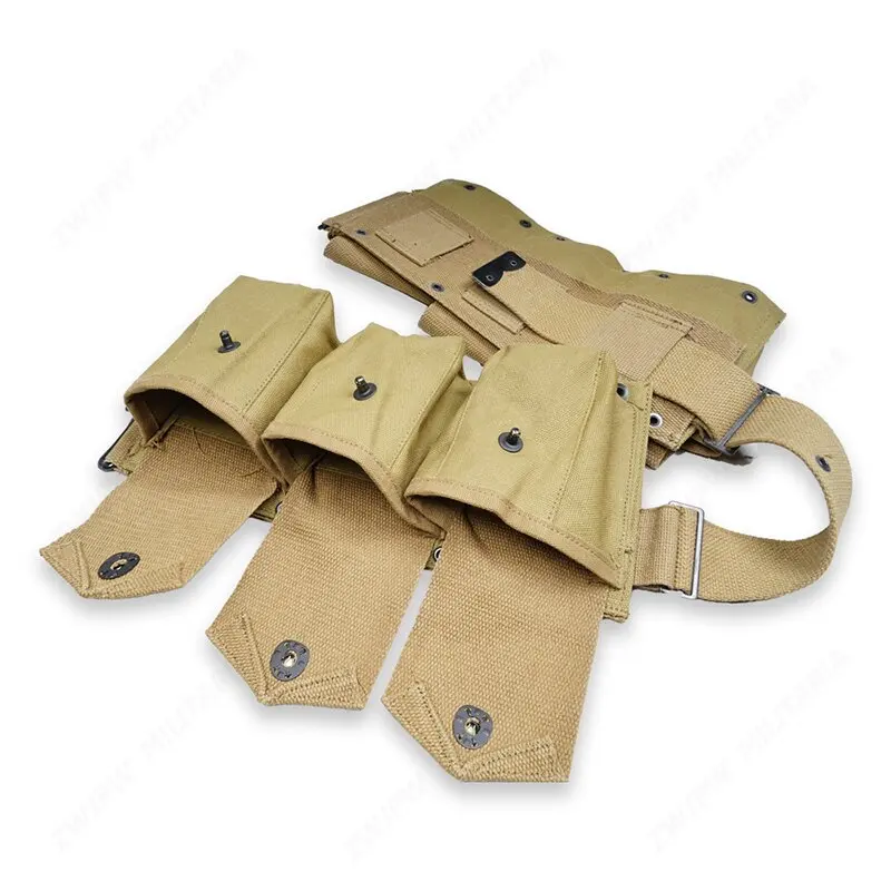 WW2 US ARMY SIX CELL CANVAS BAR POUCH KHAKI HIGHT QUALITY