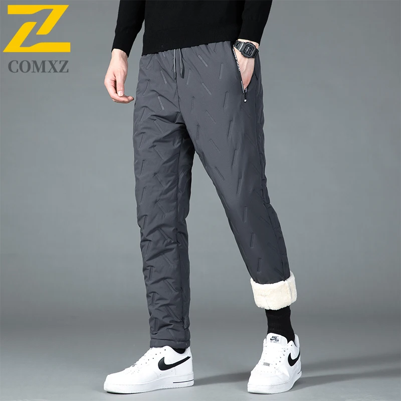 2024 ใหม่บุรุษฤดูหนาวขนแกะเรียงรายกางเกงหนา Sherpa เรียงรายกางเกงผ้าฝ้ายแฟชั่นอเนกประสงค์เย็นสภาพอากาศ