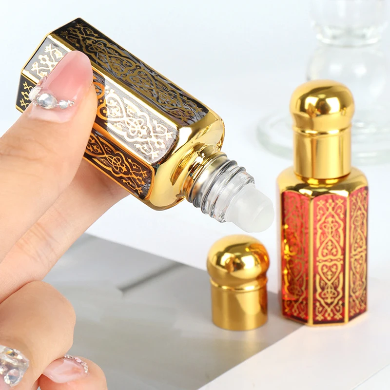 Portable 12ml Essential Oil Roller Bottle Empty Bottle High-end Perfume Roller Bottle Massage Application Sample Glass