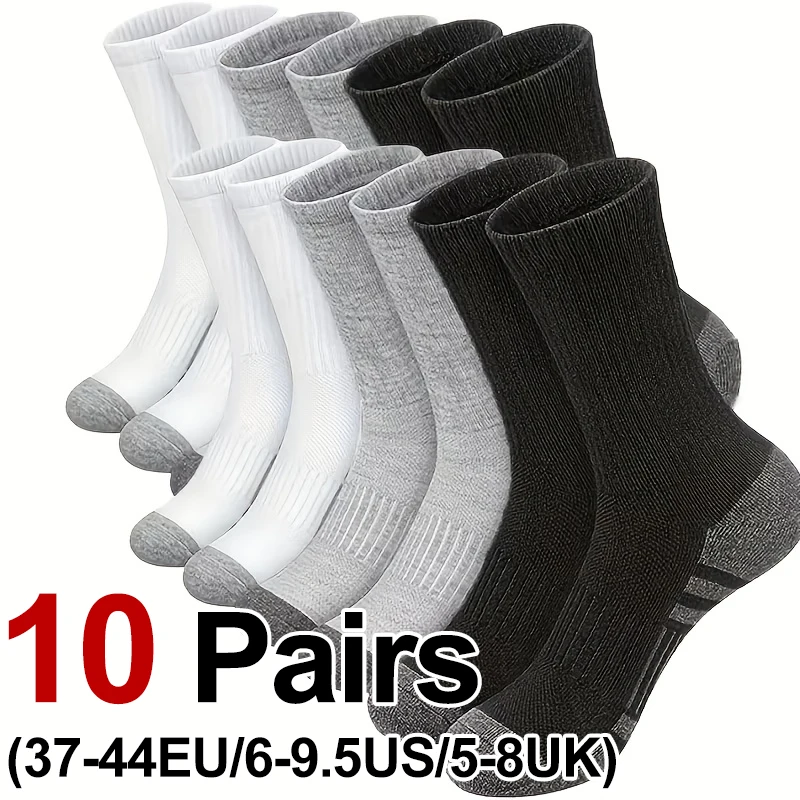 

10 пар мужских четырехсезонных спортивных длинных носков, дышащие, удобные, устойчивые к запаху, впитывающие пот, уличные носки для бега, фитнеса и отдыха