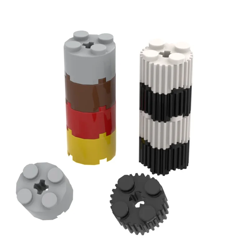 

10pc Assembles Particles Compatible 92947 3941 17485 Brick Round 2x2 with Flutes Fluted and Axle Hole Building Blocks Parts DIY