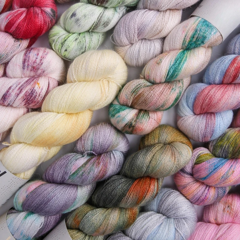 

Silk alpaca lace thread 800m/100g, hand dyed thread