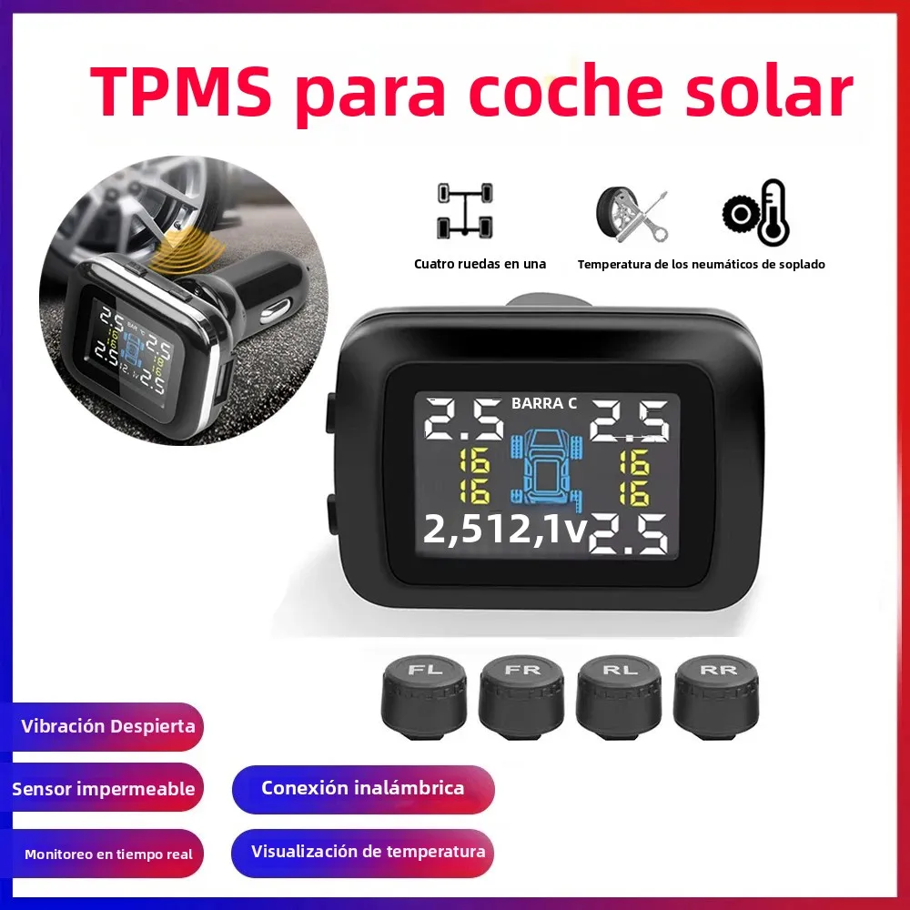 

TY09 умный прикуриватель USB TPMS автомобильная система сигнализации давления в шинах 4 датчика дисплей сигнализация давления в шинах и температуре