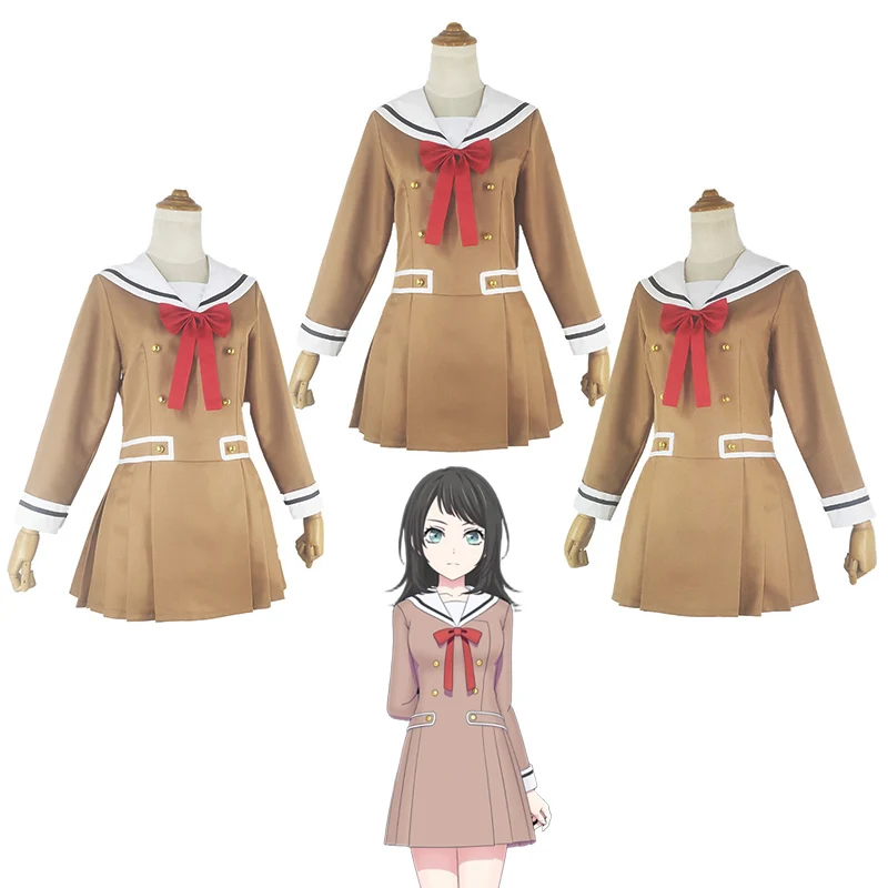 Anime BanG Dream! Toyama Kasumi Hanazono Tae Cosplay Costumes School Uniform Sailor Suit Girls Dresses Daily Wear Clothes