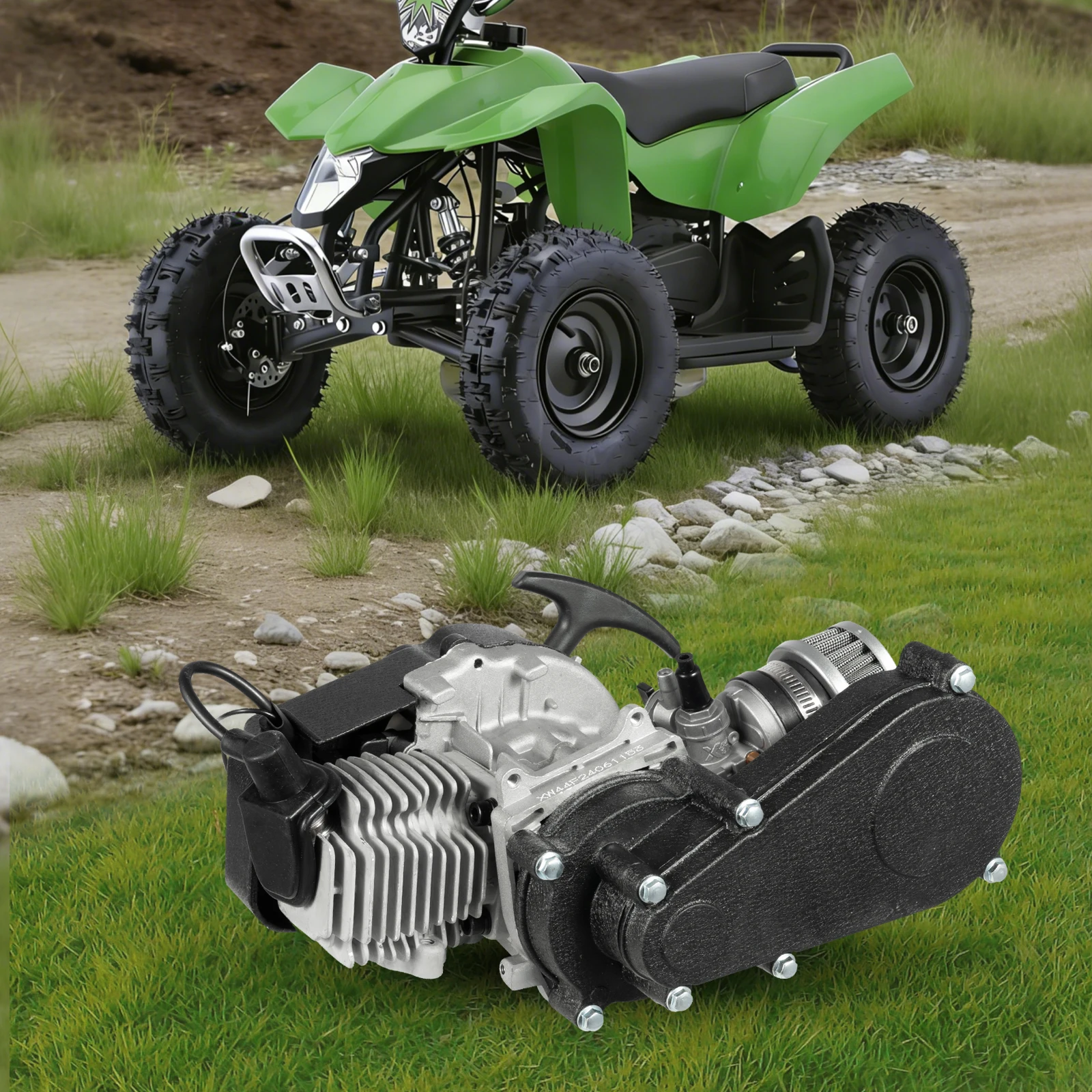 

Двухтактный двигатель для мини-мотоциклов, карманных байков, квадроциклов, скутеров, малогабаритных четырехколесных транспортных средств, 49 куб. см, комплект бензинового двигателя для питбайков