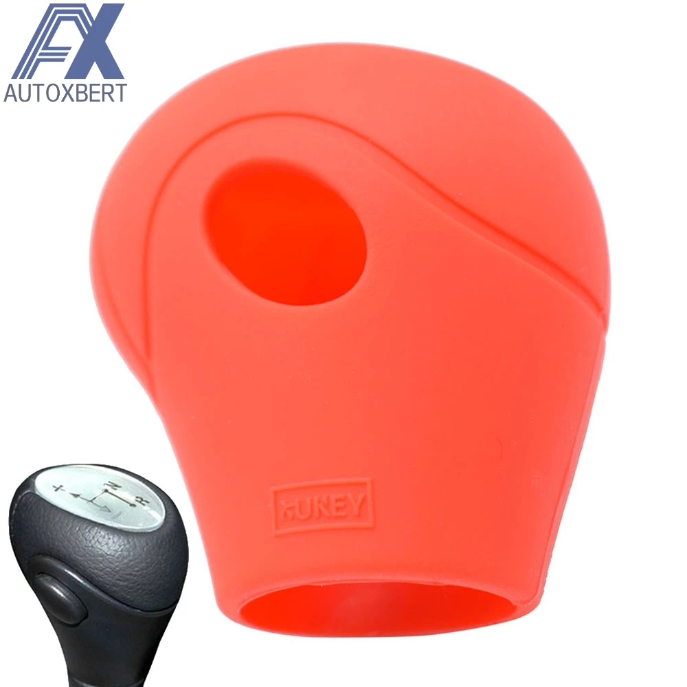 RED Shift Gear Knob Cover For Smart Fortwo Roadster 450 451 452 Series 1998-2014 Silicone Gear Head Protective Case Skin