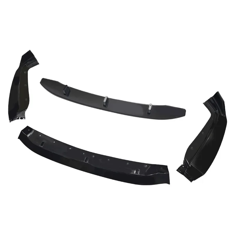 For BMW X6 F16 M Sport M50i M50d 2014-2019 4Pcs Front Bumper Splitter Lip Spoiler Glossy Black Carbon Fiber Look Body Kit