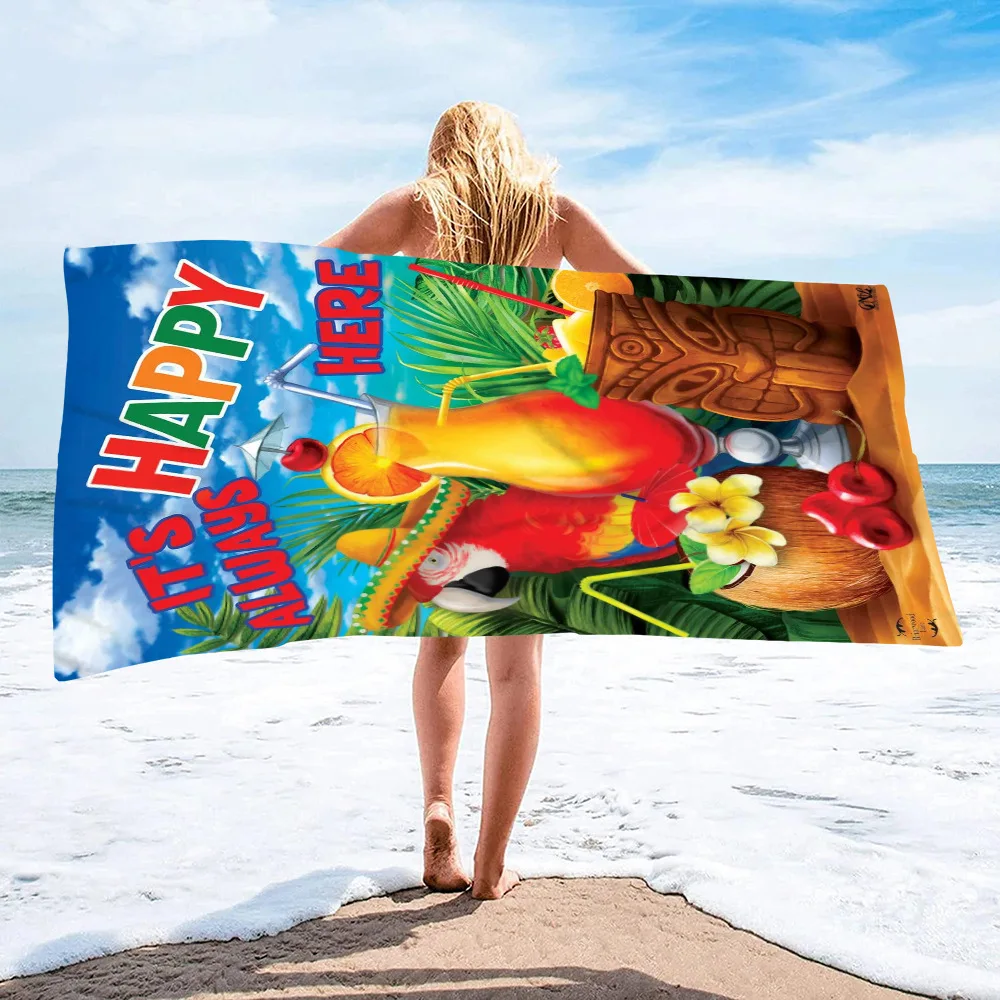 

Large Colorful Printing Beach Towel Comfortable Absorbent Beach Towel For Women Men