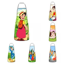 Cute Heidi Funny Apron for Women Men Alps Mountain Girl Adult Unisex Kitchen Chef Bib Tablier Cuisine Cooking Baking Painting