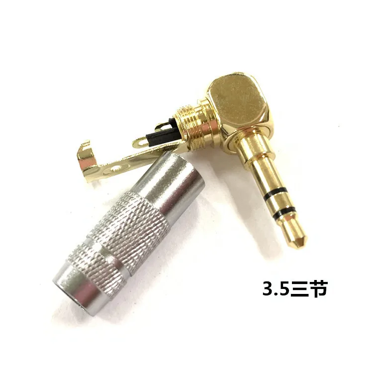 20Pcs all copper gold-plated 3.5mm headphone plug, stereo audio plug, small three core Yongsheng