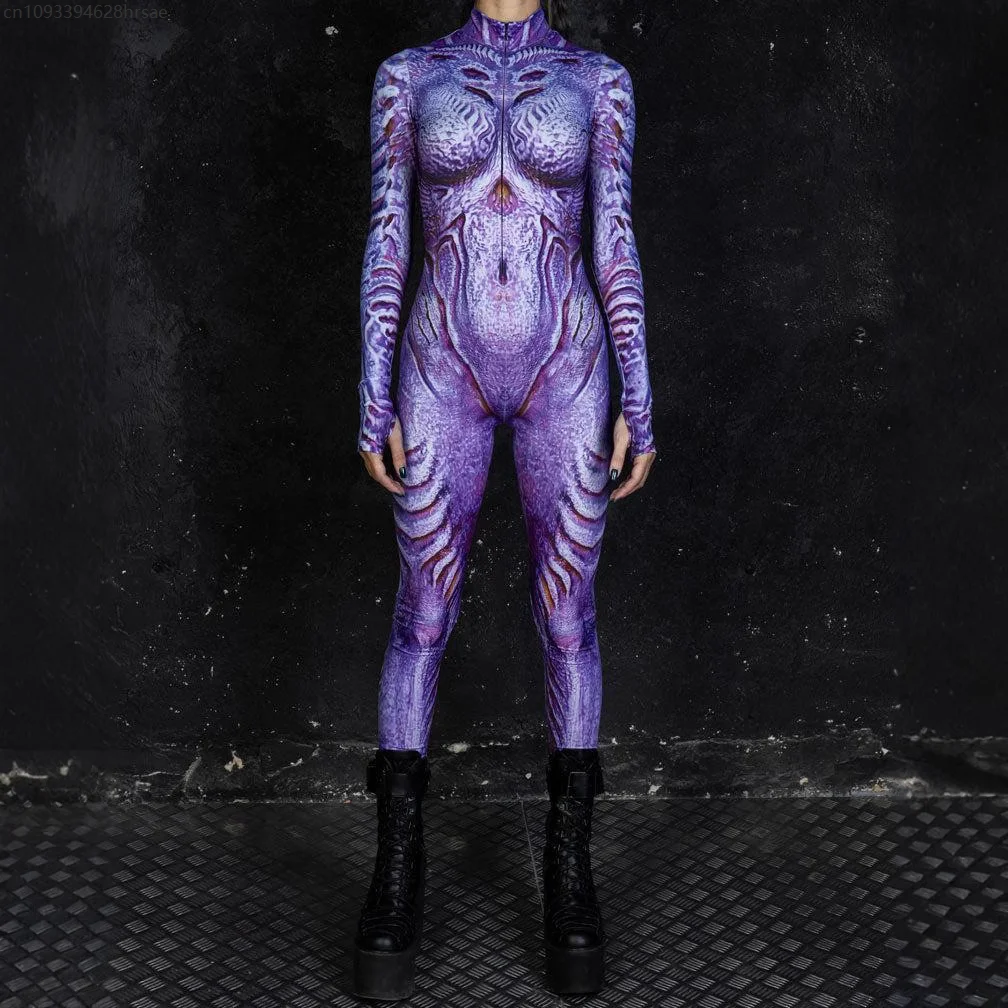 Women's Jumpsuit CyberPunk 3D Tights Holiday Party Steampunk Bodysuit Nightclub Stage Role Playing Costume 2025 Romper Halloween