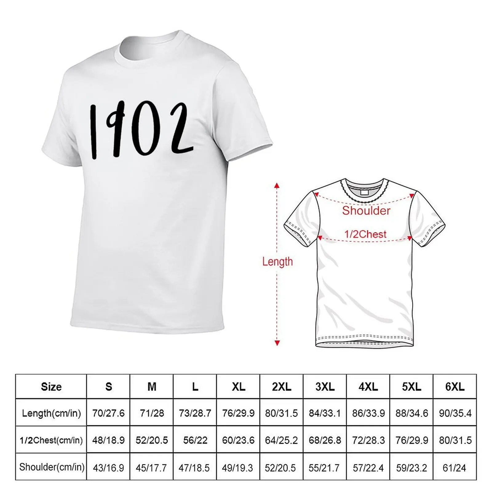 1902 T-Shirt anime clothes summer shirt fruit of the loom mens t shirts