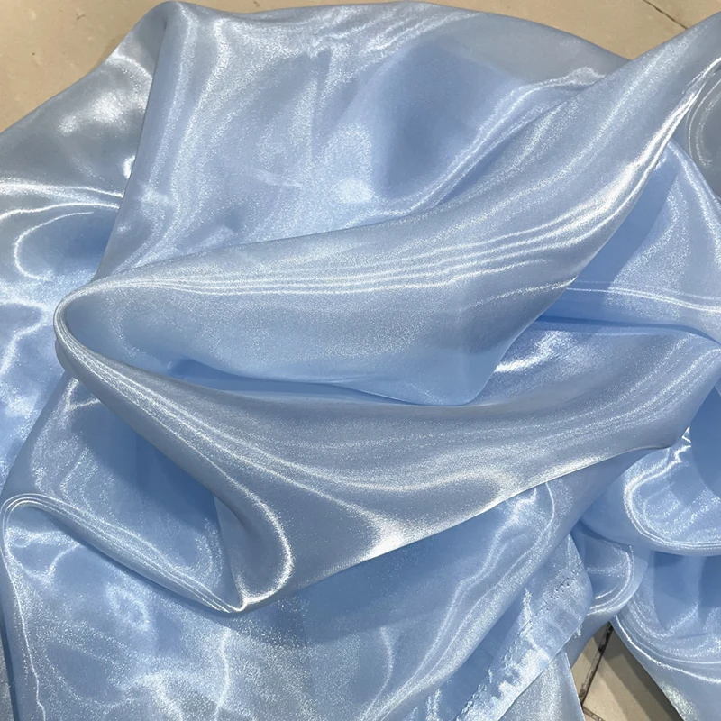 New Liquid Glossy Organza Fabric Water Gloss Organza for Wedding Dress Suit Clothing DIY Photographic Background Decoration