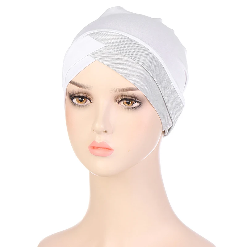 Forehead Cross Muslim turban For Women islamic Inner hijab  Cap Islamic UnderScarf Arab wrap head Scarves Hijab turbante mujer