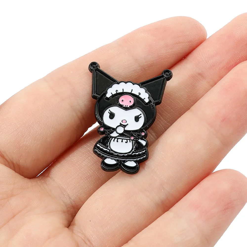 Sanrio Cartoon Brooch Anime Action Figures Cute Hello Kitty Kuromi Melody Enamel Jewelry Backpack Pins Children Birthday Gifts