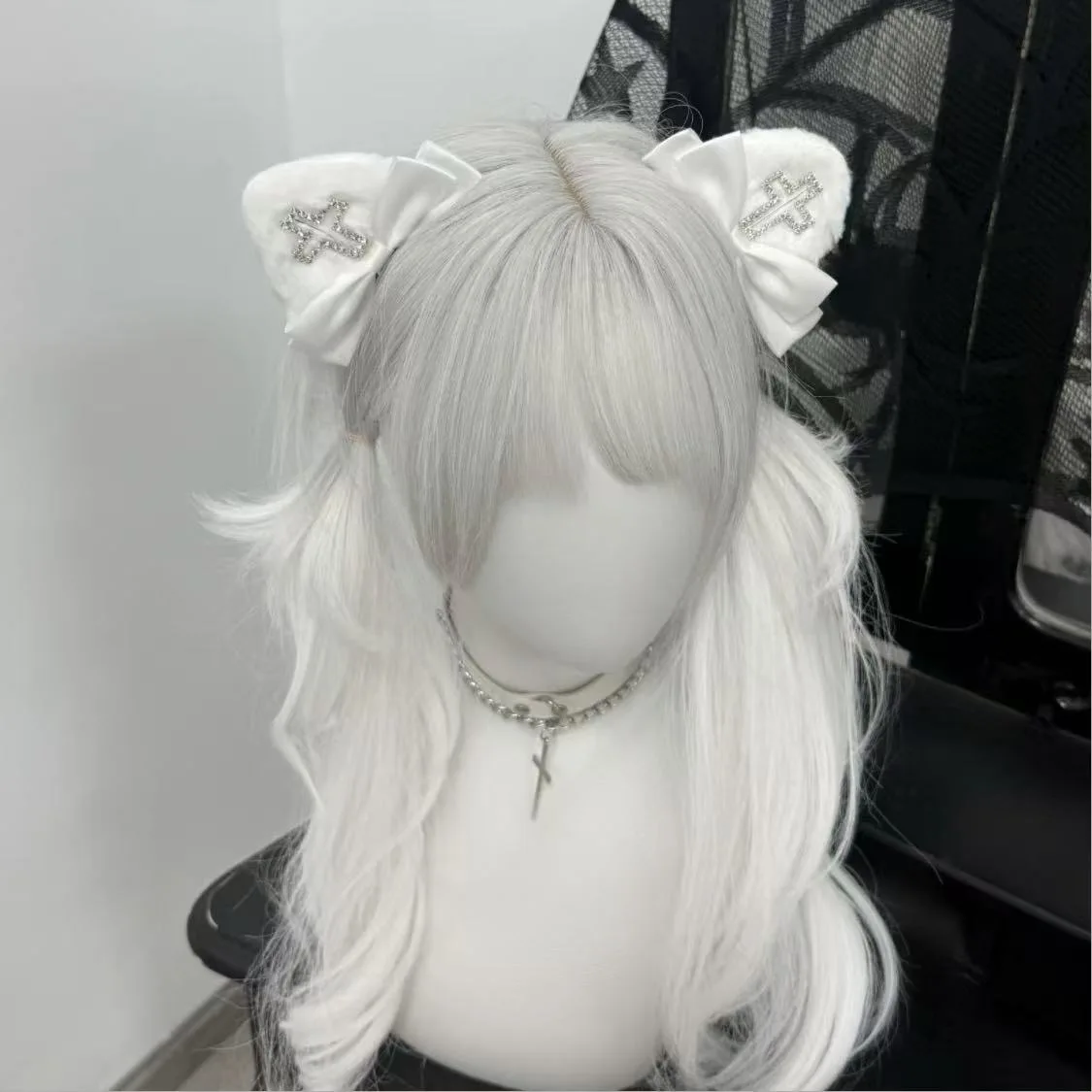 Subcultuur Originele Handgemaakte Landmine Bow Cross Edge Clamp Lolita Wafer Kleur Halloween Haaraccessoires Haarspeld Haarclip