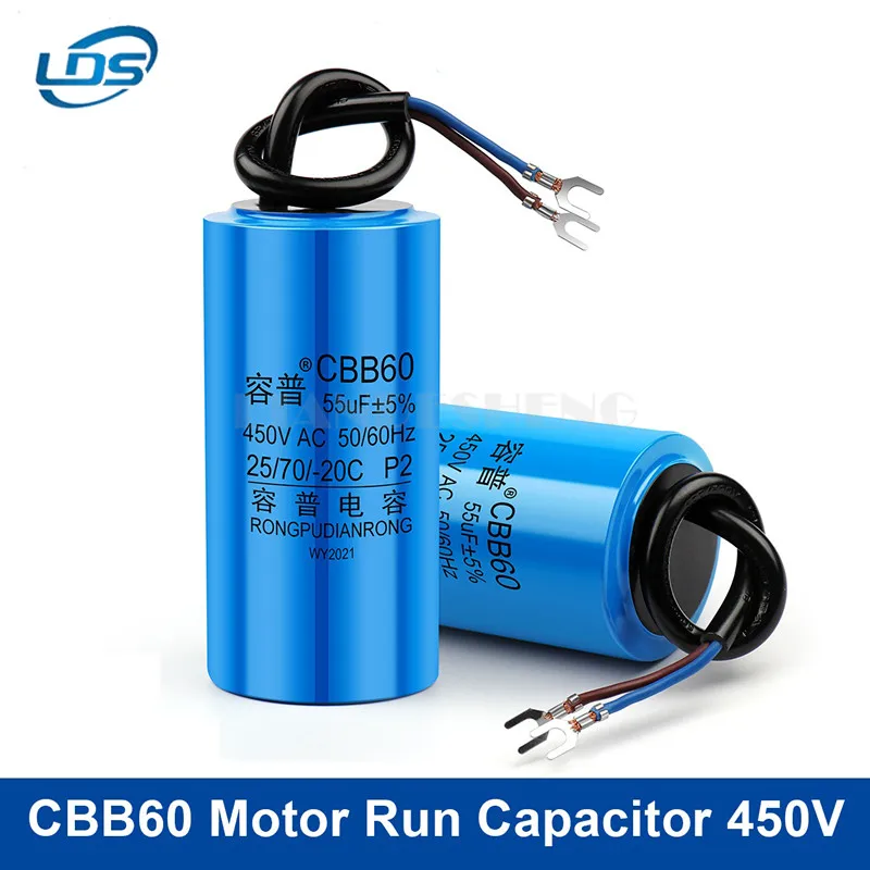 

1Pcs CBB60 Motor Run Capacitor 450V AC Starting Capacitors 345681012141516182025303540457080100UF For Washing Machine