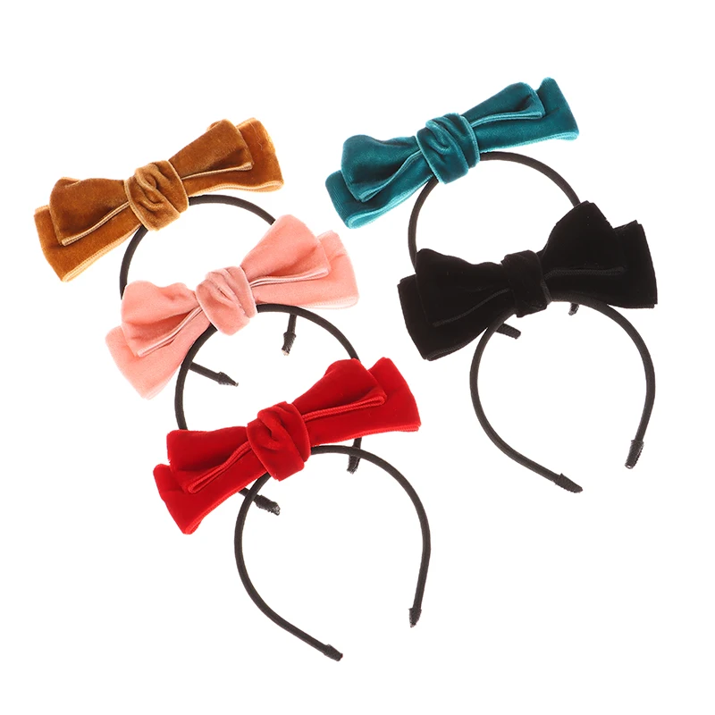 [JN] Mini bandeau en ruban à nœud pour poupées bricolage maison de poupée cerceau de cheveux en velours mercerisation chapeaux accessoires de poupée