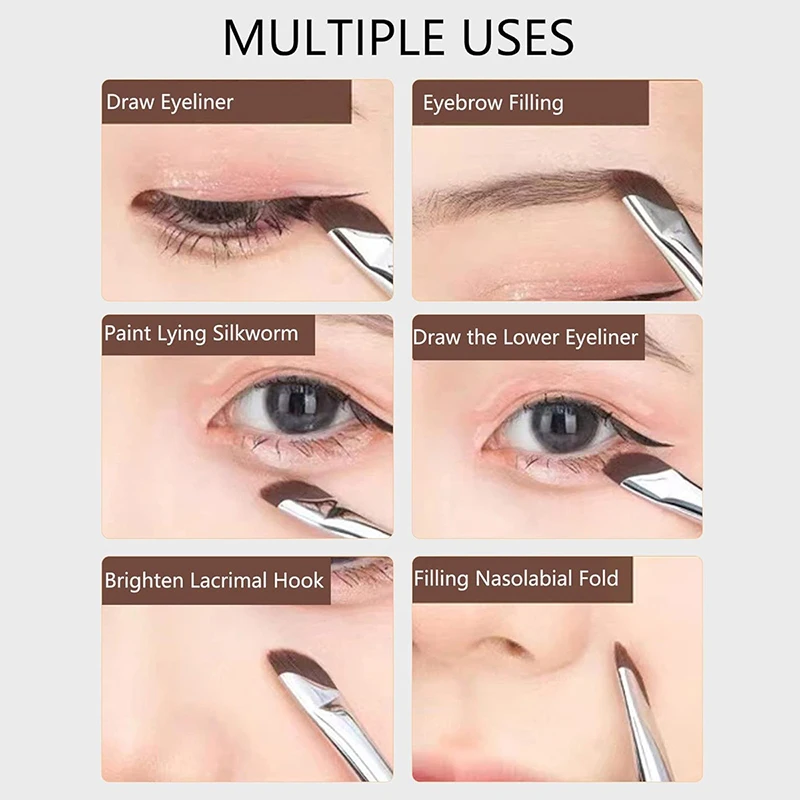 Rosa Klinge Eyeliner ultra dünne feine Winkel flache Augenbrauen Pinsel unter den Augen platzieren Make-up Pinsel präzise Detail Pinsel