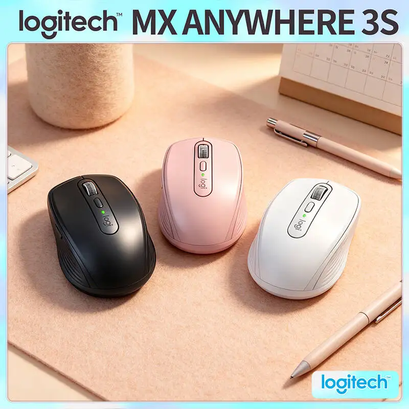 

Logitech MX Anywhere 3S Ergonomic Mouse - 8K DPI, Hyper-Scroll, Silent Click, Travel-Friendly Build for Business