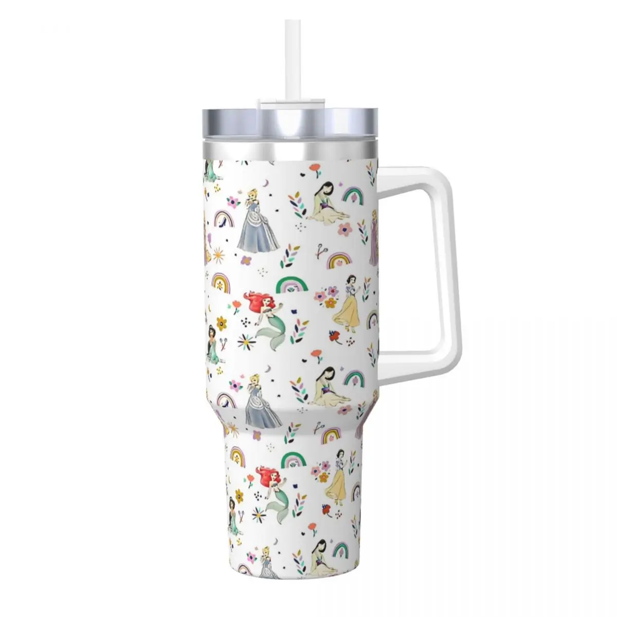 Princess Tumbler Cold and Hot Water Bottle Leakproof Stainless Steel Thermal Cups Design Travelist Car Mugs