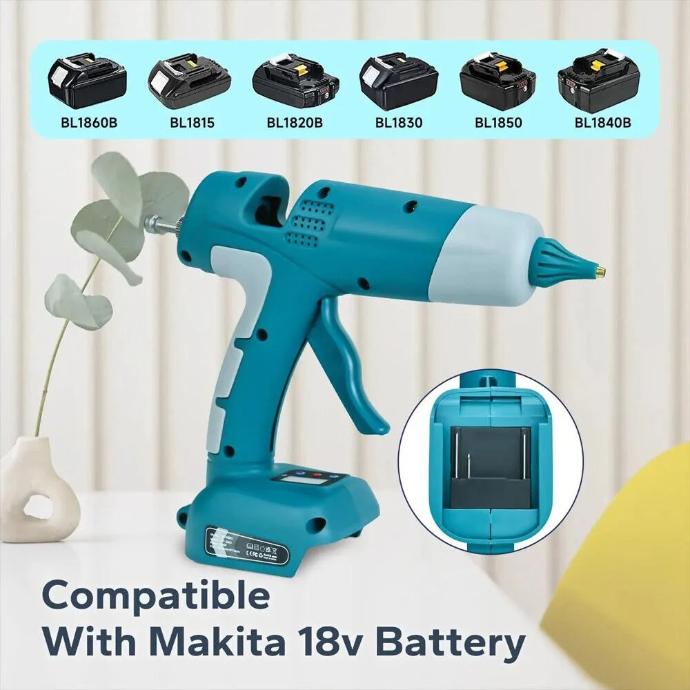 For Makita/Dewalt/Milwaukee/Bosch Ryobi 18V Li-ion Battery Cordless Hot Melt Glue Gun with 11mm Glue Sticks with Digital Display