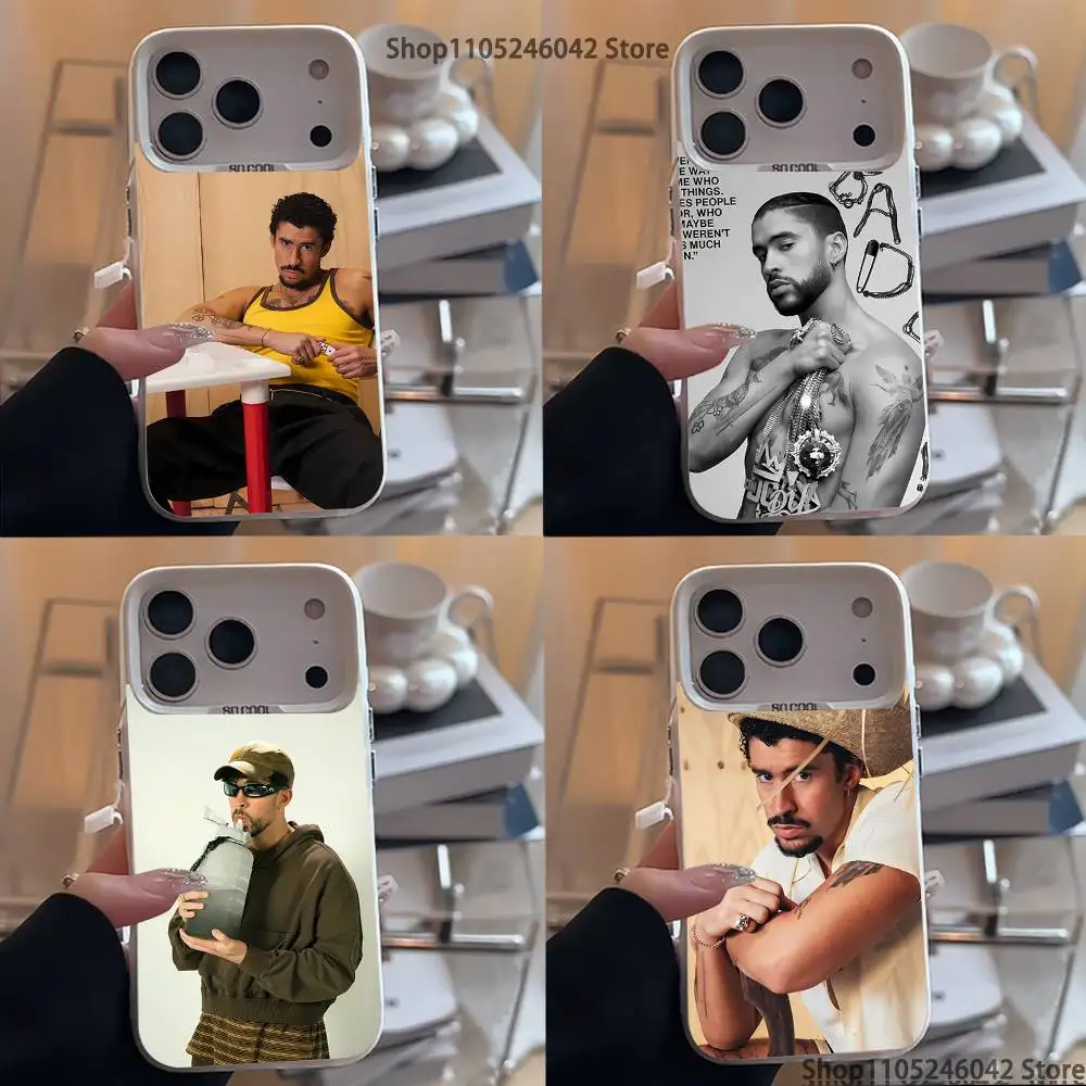 

Singer B-Bad B-Bunny DTMF For iPhone 17,16,15,14,13,12,11,Mini,Pro,E,SE4,XS,MAX White Candy Matte Cover