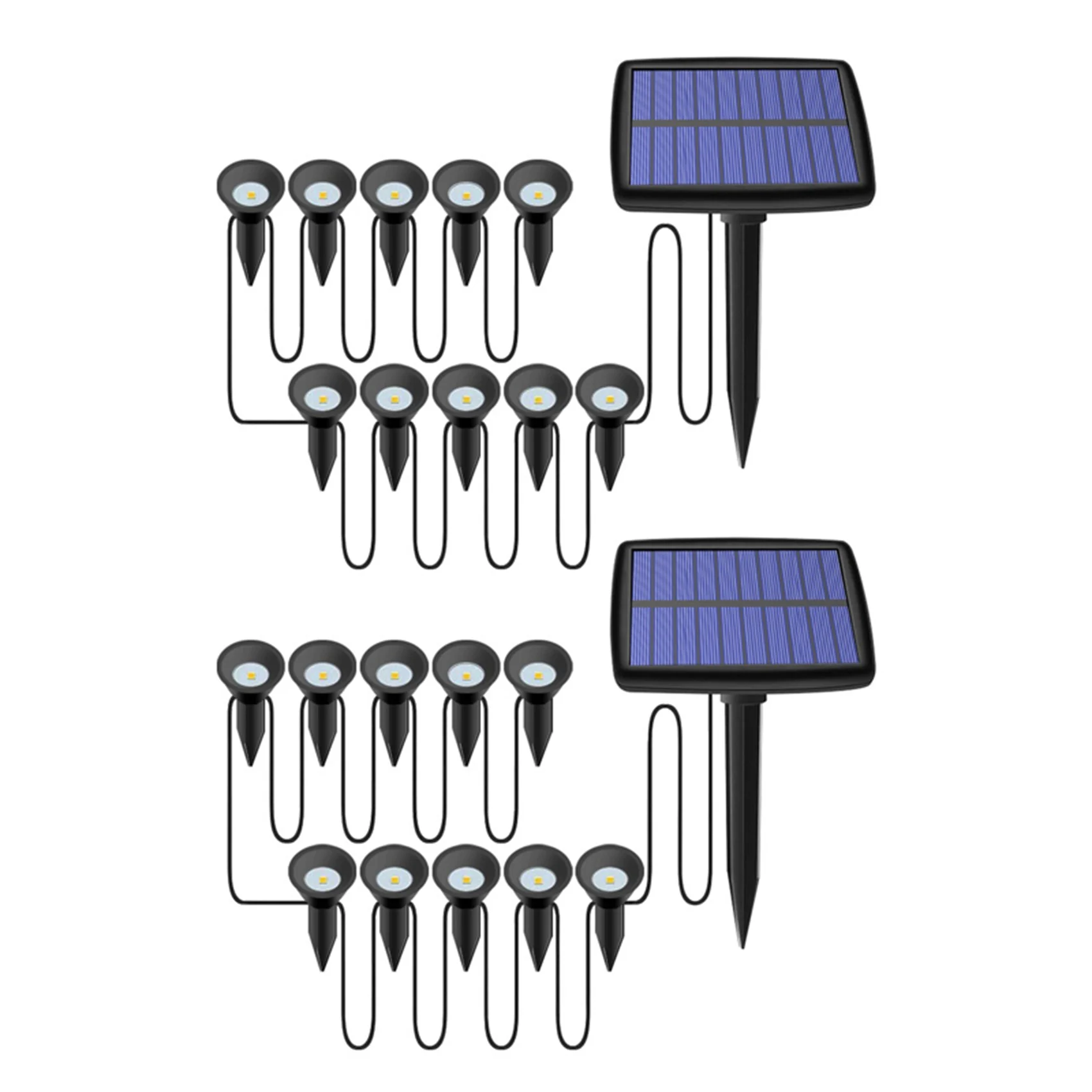 

A04G-2X 10 In 1 Solar Lights Outdoors Waterproof Solar Lawn Light Solar Power Light For Garden Path Pool Decoration