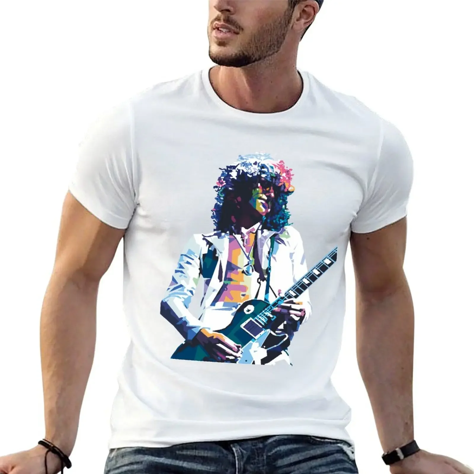 

jimmy page T-Shirt vintage graphic tee street wear blanks graphic tee shirt plus size men clothing