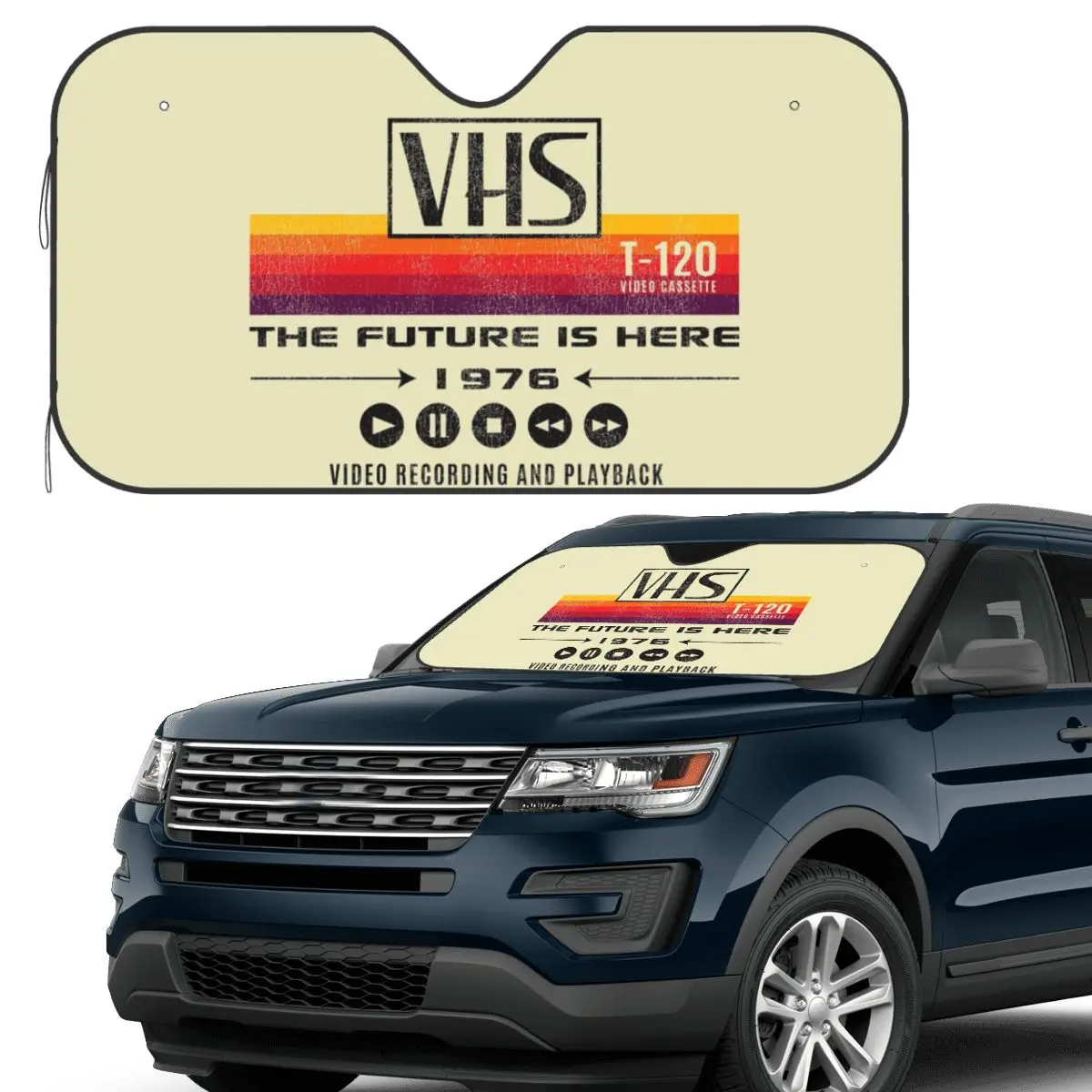 

VHS The Future Is Here 1976 Worn Out Lts Sunshade Windscreen Car Front Windshield Window Sun Visor Accessories Covers