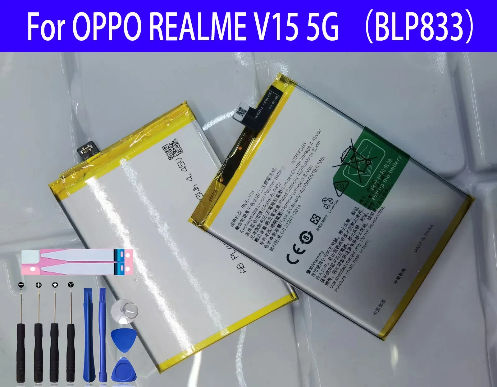 Batería de repuesto 100% Original para OPPO REALME V15 5G, batería de teléfono + herramientas, BLP833