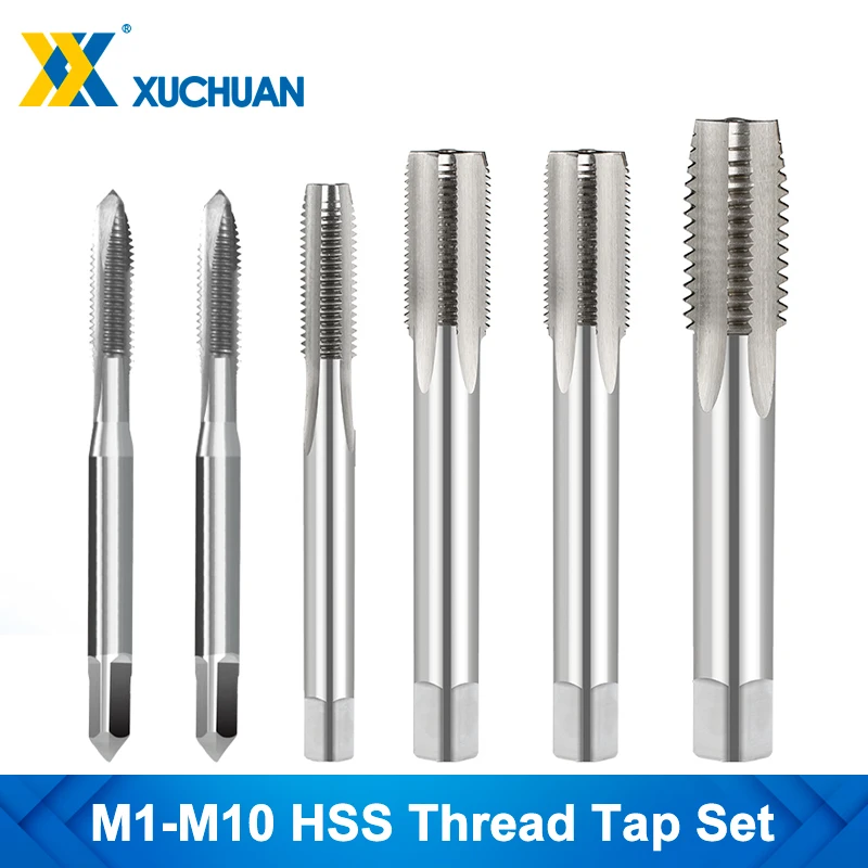 

M1-M10 HSS Straight Thread Tap Set 3-10pcs Mini Machine Tap Flute Screw Plug Tap Drill M1 M1.2 M1.4 M1.6 M1.7 M1.8 M2 M2.5 M3