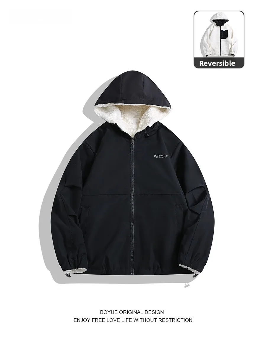 

Двусторонняя одежда Boyue, бархатная хлопковая толстовка с капюшоном Jaet Fce на подкладке, повседневная модная брендовая толстовка для подростков, мужчин и женщин