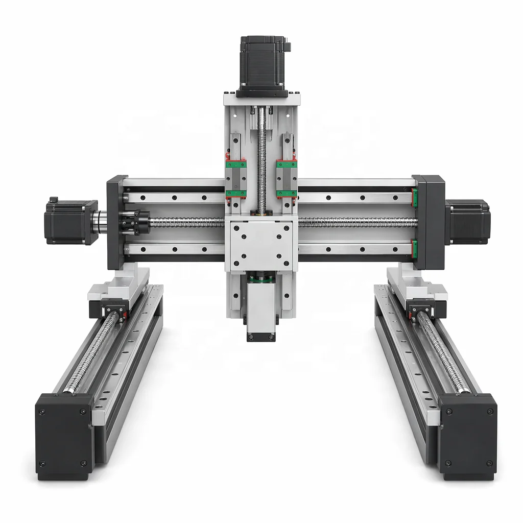 Heavy Duty Double Rail 120mm Bearing Steel 3-Axis  Gantry Robot Nema 34 Stepper Motor 0.05mm Accuracy C7 Ball Screw