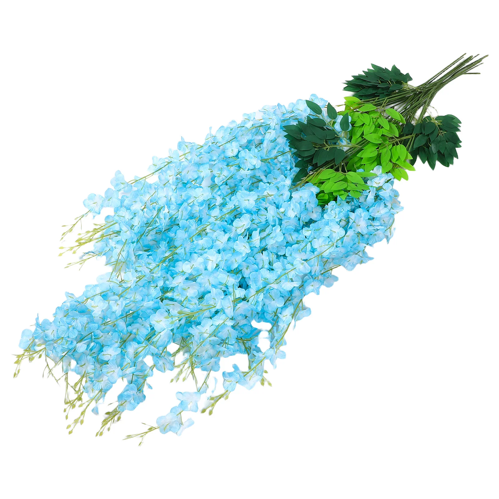 

12Pcs Artificial Wisteria Vines Realistic Fake Flower Garland Sky Blue Hanging Flowers for Wedding Party Home Garden Decoration