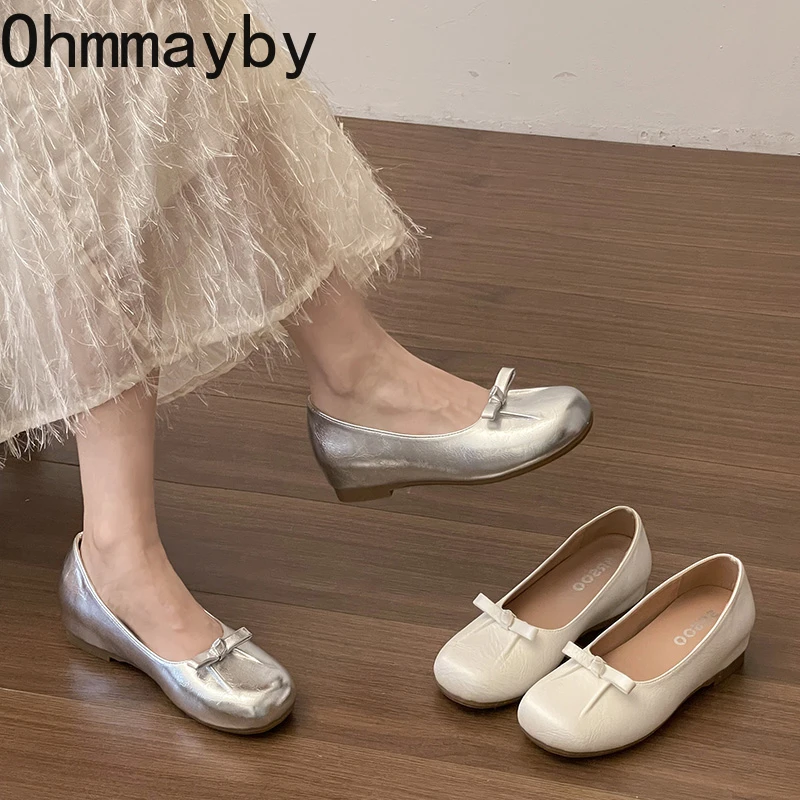 

Spring Autumn Internal Elevation Women Mary Jane Shoes Fashion Round Toe Slip On Shoes Elegant Party Dress Low Heels Loafers