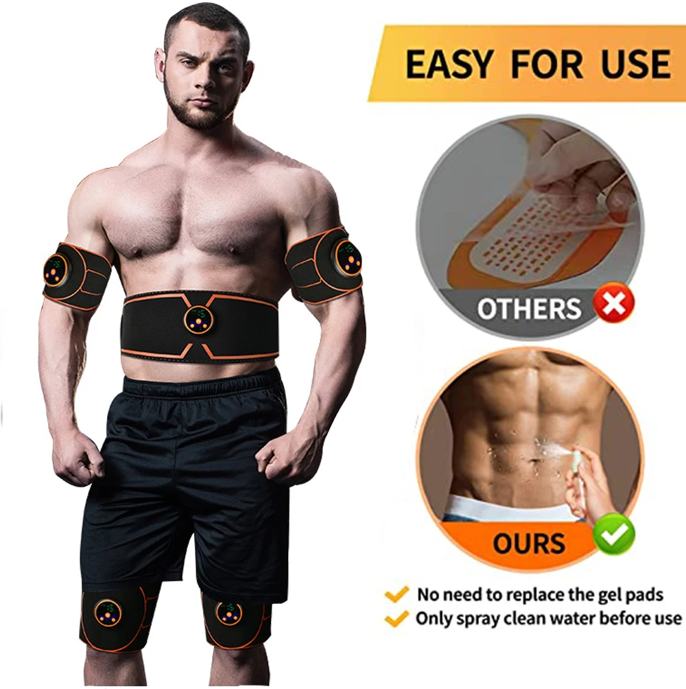 EMS Muscle Stimulator Abdominal Body Slimming Belt Electric Smart ABS Trainer Arm Leg Waist Weight Loss Fitness Vibration Belt