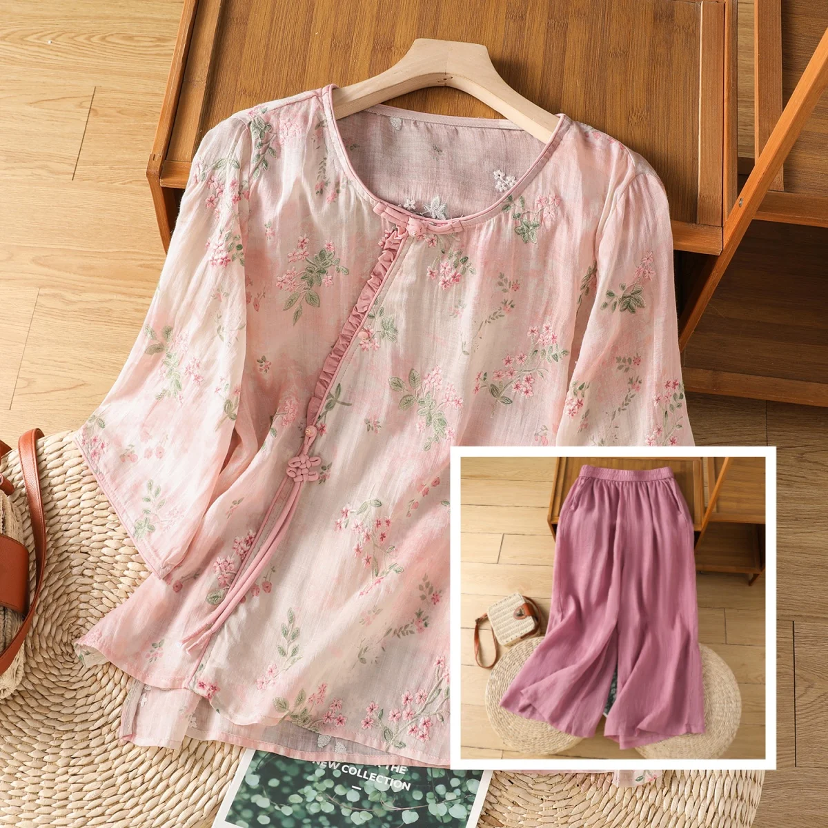 

Fashionable plus Size Women's Casual Outfit Tummy Covering Two-Piece Set Comfortable Breathable Summer New Arrival
