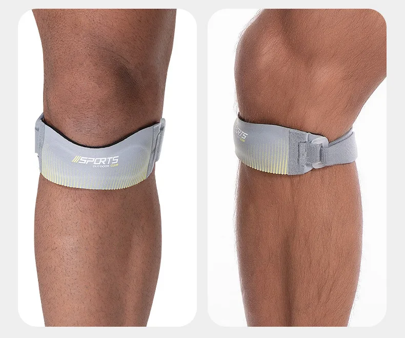 2-teiliges Kniepolster, verstellbarer Kniegurt, Patellasehne, unter Druck stehender Schutz, Stützschieber, Polsterschutz, Badminton, Laufen – Detail 16