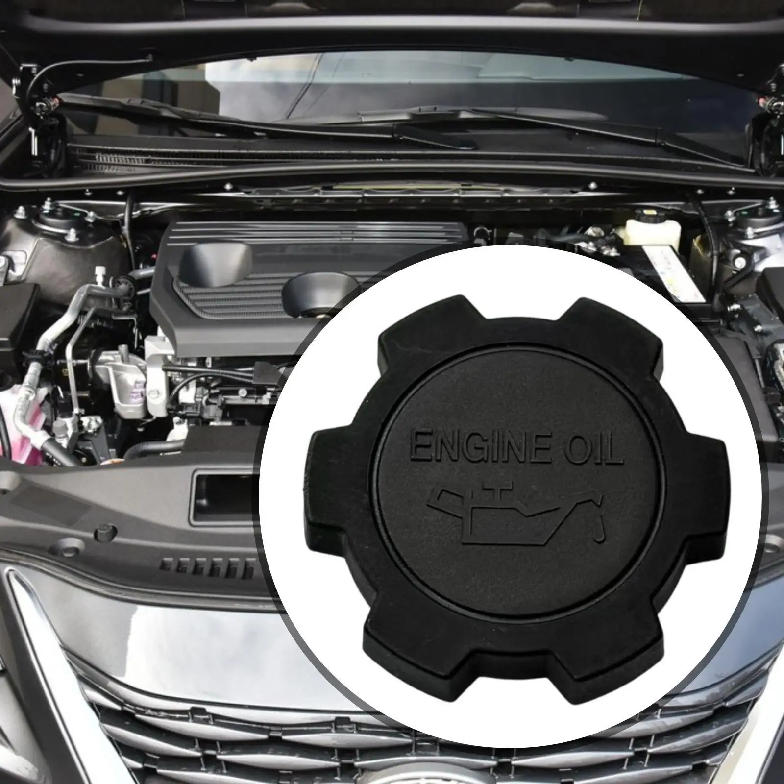Engine Oil Filler Cap Replacement Durable Plastic 6.5cm Leak Stop for Toyota 1218055010 Compatible for Lexus