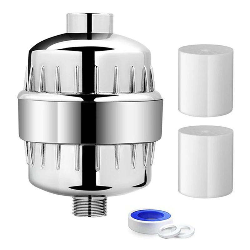 

25 Stage Shower Filter Silver To Remove Chlorine For Hard Water,Water Softener Shower Head Filter