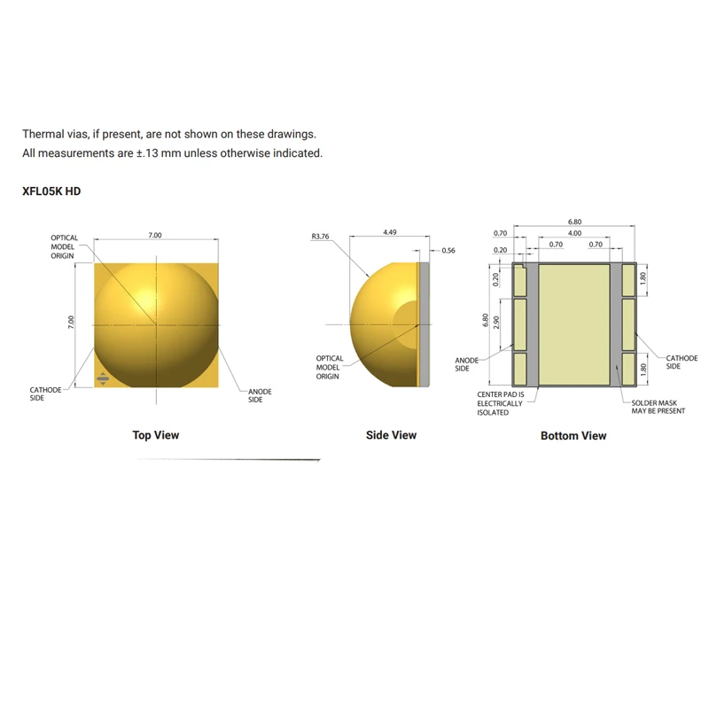 XFL05K-HD 6V 100W 7070 High Intensity High Power Leds