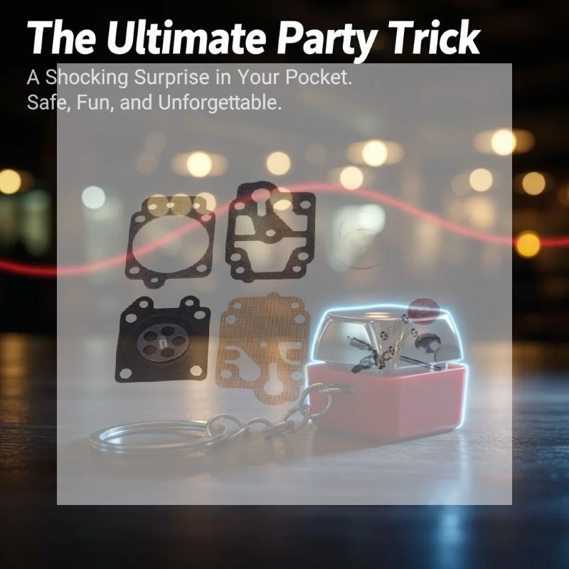 Creative Electric Shock Prank Button Keychain Toy Safe Low Voltage Stress Relief Fun Gag Prop for Family Gathering Prank