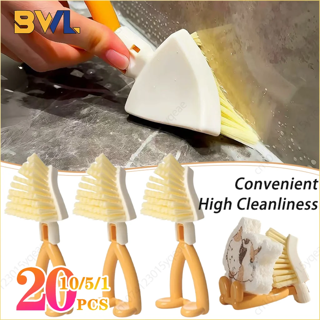 1-20 unidades Cepillo de limpieza para ranuras de fregadero, Cepillo para lavar platos de cocina, Estropajo para sartenes, Herramienta de limpieza doméstica que no raya para ollas, sartenes y platos