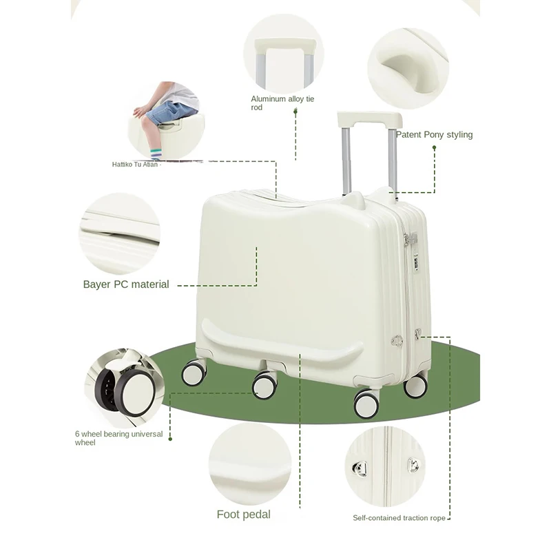 子供用スーツケース、トロリーケース、女の子用スーツケース、6輪付きスーツケース、子供用パスワードボックス、トロリーケース、腹筋とPC、座って乗ることができます、22インチ、24インチ