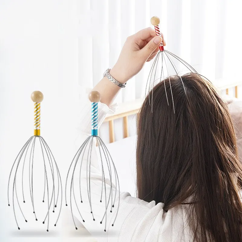 2PCS Head Massager Head Scratching Octopus Scalp Non Soul Extractor Divine Tool Hair G Head Massager Head Press Release Massager